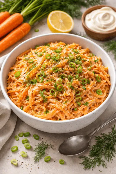 creamy carrot slaw with fresh herbs